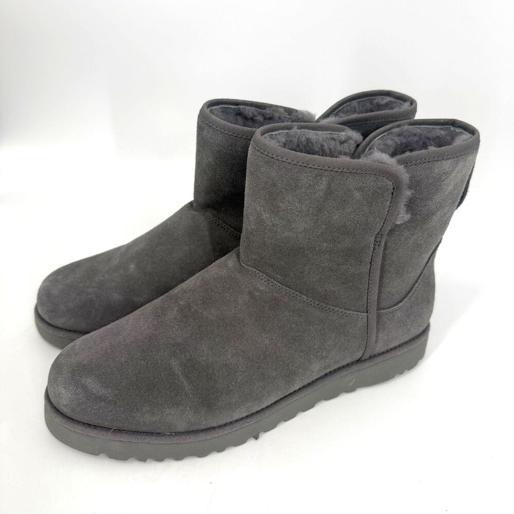 Ugg Boots Cory II Gray Suede Ankle Bootie Snow Fuzzy Cozy Casual Size US 9
